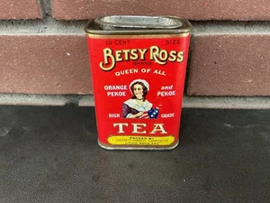 "De colección Betsy Ross Queen Of All Tea, lata - cartón - con tapa 3 1/2"" de alto" - Imagen 1 de 7