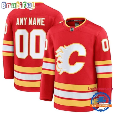 Calgary Flame Custom Name And Number Hockey Jersey - Image 1 of 2
