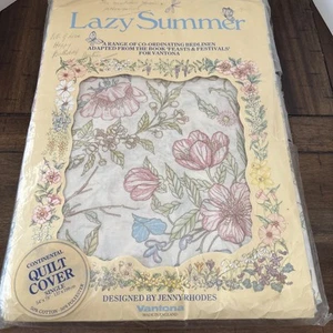 New Single Vantona Jenny Rhodes Vintage Lazy Summer Quilt Cover 54”x78” England - Picture 1 of 7