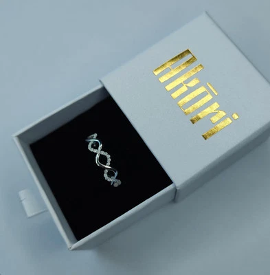 Anello INTERSECTING in Argento 925 e Moissanite Gra certificata - misura IT 14,5 - Immagine 1 di 4