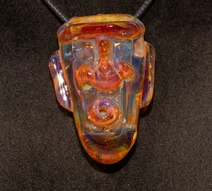 Artisan Glass Tiki Pendant | Beach Paradise Inspired Jewelry | Handcrafted Tropi - Bild 1 von 6