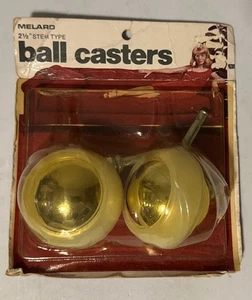 Vintage Melard 2 1/2" Platte Kugel Rollen Messing Finish 2 Pack-New Old Stock - Bild 1 von 5