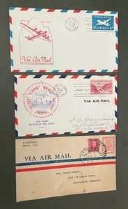 x3 ZONA CANALE! 2 POSTA AEREA FDC + CANCELLERIA POSTALE PRIMO VOLO / SOVRASTAMPA! - Foto 1 di 2