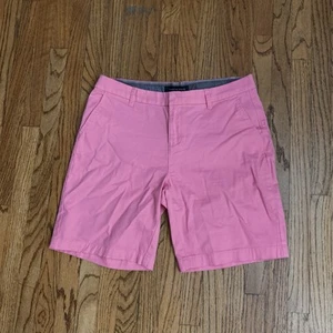 Tommy Hilfiger Chino Shorts Womens 10 Coral Pink Mid Rise Stretch Preppy Casual - Picture 1 of 10