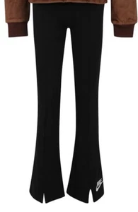 NEW Nike Girls Size 5 Swoosh Flared Leggings - Black - Picture 1 of 8