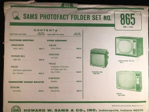 SAMS PHOTOFACT FOLDER SET NO. 865, 1967, SCHEMATICS & SERVICE MANUALS  - Picture 1 of 1