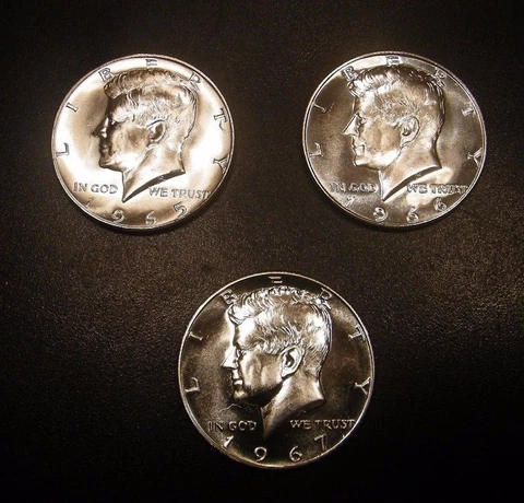 1965 1966 1967 SMS 40% Silver Kennedy Half Dollar Choice Run 3 Special Mint Set Cover