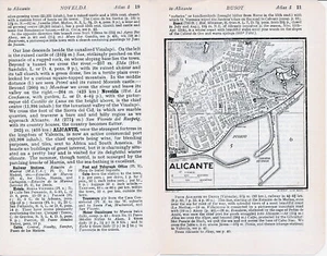 Alicante 1929 mapa ciudad orig. en el texto + guía inglés (3 p.) Santa Barbara - Picture 1 of 1