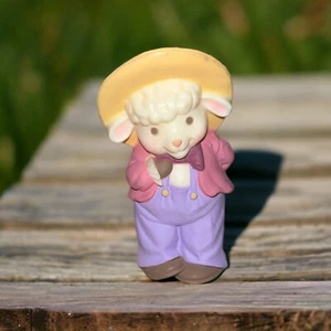 Hallmark Easter Merry Miniature Shadow Box Country Boy Lamb With Hat 2” - Picture 1 of 4