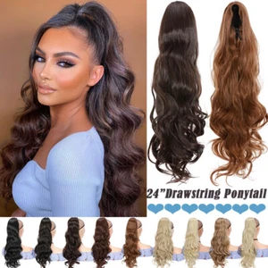 THICK Drawstring Ponytail Curly Pony Hair Kinky Hair Extension Real As Human New - Picture 1 of 23