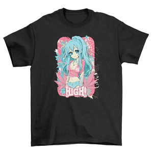 "Weed Hemp_3" T-shirt - High on Style! Featuring Blue-Haired Beauty and Pink Blo - Picture 1 of 46