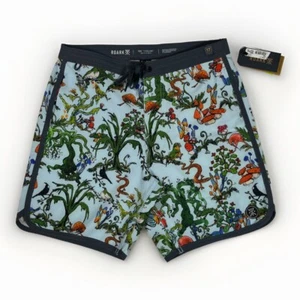 "Roark The Chiller Board Shorts Para Hombre 28 Azul Verde Champiñón 17"" Natación Elastizada" - Imagen 1 de 8