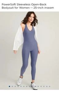 Old NAVY Sz.L PowerSoft Sleeveless Open-Back Bodysuit for Women -25-inch inseam - Picture 1 of 13