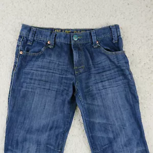 Jeans blu guru 32x30 blu denim casual baffo davanti outdoor etichetta lavaggio scuro 32x33 - Foto 1 di 14