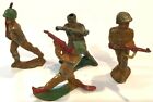 Lot of 4 Vintage Army Soldiers  hollow cast  Kneeling Firing On patrol  