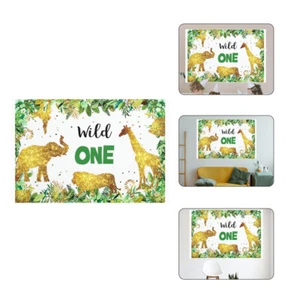 Birthday Party Background Cloth Baby Jungle Decorations Photo Backdrop - Picture 1 of 6
