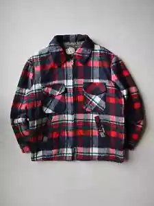 Vintage 70s Wool Zip Up Hunting Jacke Plaid Lined Size Mens L/XL Made in Canada - Picture 1 of 5