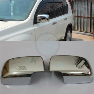 Plastic Chrome Door Rearview Cover Trim For Nissan X-trail T30 / Rogue 2008- 13 - Picture 1 of 10