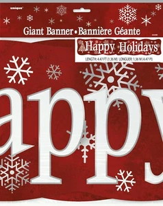 Feiertagsbanner Schneeflocken Frohe Feiertage Dekoration Party Zubehör 4,33 Fuß - Bild 1 von 1