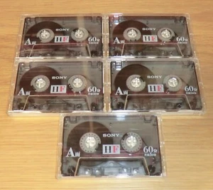 S4 SONY HF 60min, Set of 5 Vintage Normal Position Cassette Tapes, Used Japan - Picture 1 of 4
