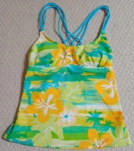 New With Tag Arizona Jean Co. Girls Small Multi-Color Nylon Blend Swimsuit Top23 - Picture 1 of 6