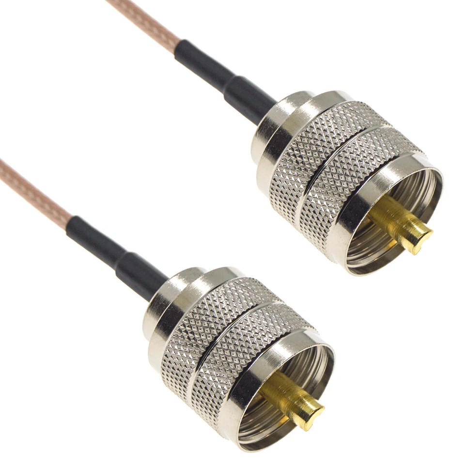 UHF PL259 Male to UHF Male Connector Lot RF coax Pigtail coaxial cable RG316 - Image 1 of 2