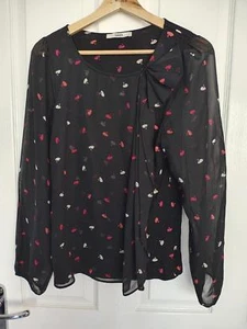Neu - OASIS SCHWARZES "SCHWANENDETAIL" TOP - UK-Größe 10 - Bild 1 von 2