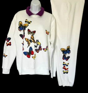 Conjunto Sudadera Joggers Y2K Lee Medio Cuello Mariposas Grannycore Cottagecore - Imagen 1 de 15