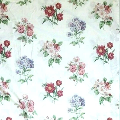 Vintage Fieldcrest Floral Cherry Blossom Dot Twin Flat Sheet Percale 64x92 Spots - Image 1 of 4