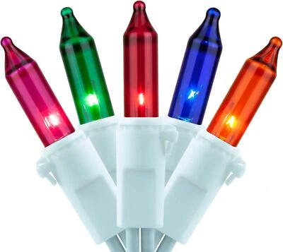 Luzes de Natal multicoloridas com fio branco PREXTEX - Imagem 1 de 4
