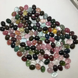 Beautiful multi tourmaline cabochon gemstone natural 136 pcs oval 293.35 carat - Picture 1 of 4