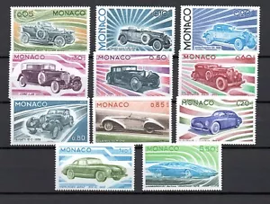 Monaco 1975 set Cars/Automobile stamps (Michel 1191/1201) MNH - Picture 1 of 1