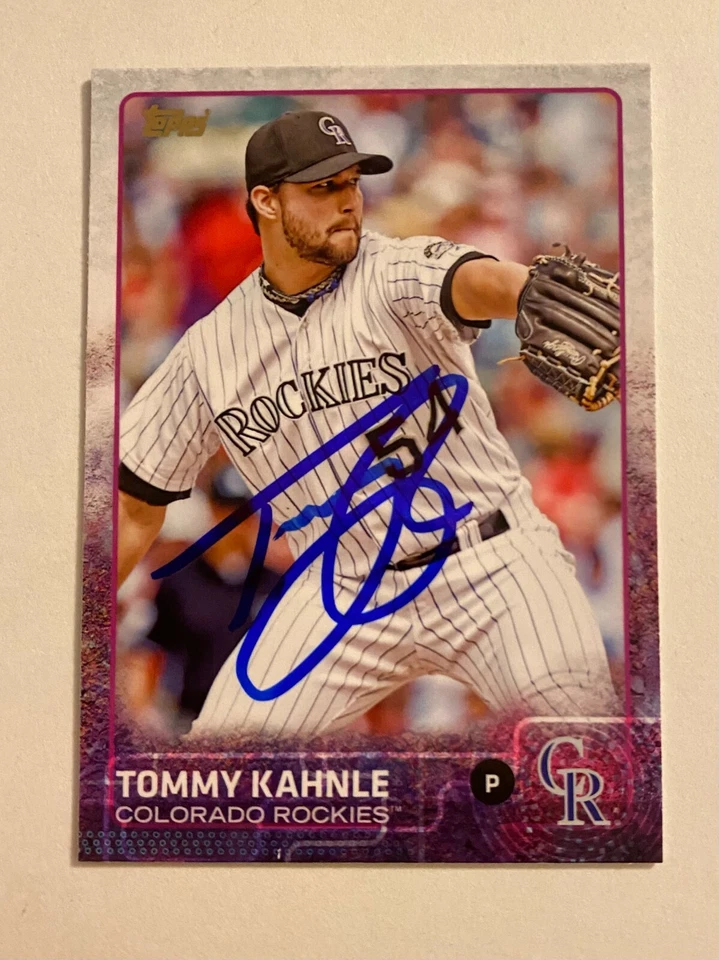 Tommy Kahnle Signed Topps #94 2015 Card Colorado Rockies Auto MLB RAD - Image 1 of 1