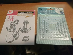 2X CUTTING & EMBOSSING DIES 12X12/10X10 CM NEW (J2924) - Picture 1 of 2