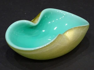 STUNNING! Vintage MURANO Art Glass ARCHIMEDE SEGUSO Celadon Candy Dish Bowl MCM - Picture 1 of 5