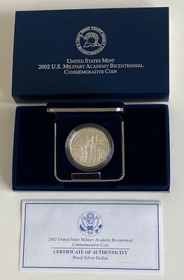 2002 W West Point US Mint Commerative Proof Silver Dollar - Free Shipping - Image 1 of 3