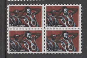 Australia 1971 Aboriginal Art block 4 MUH 25c Body decoration stamps. - Picture 1 of 1