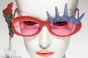 Sunglasses Liberty Glitter Novelty Patriotic Glitter Trimmed Costume Sunglasses - Picture 1 of 1