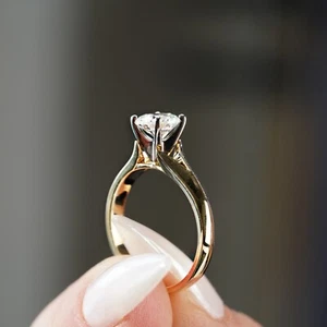 14k two tone yellow and white gold ring, engagement ring, lnl jewelry, proposal - Picture 1 of 3