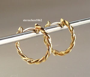 Ohrringe * Zarte Klapp - Creolen * 333 Gold - Bild 1 von 6