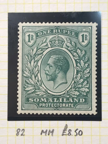 SOMALILAND - 1921  KGV 1R DULL GREEN MM SG 82 cv £8.50 Cover