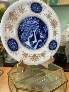 VTG. Hutschenreuther Hohenberg Germany China Blue/Gold/White Plate/Wall Decor - Picture 1 of 11