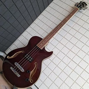 Ibanez AGB140 Electric Bass Guitar Hollow Body Brown Used From Japan - Picture 1 of 11