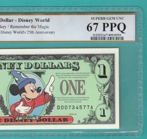 $1 1997 Disney Dollar Sorcerer Mickey PCGS 67PPQ - Picture 1 of 3