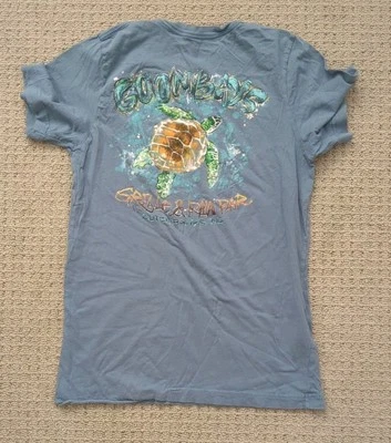 Sz M Blue T-Shirt GOOMBAYS Restaurant Grille Raw Bar OUTER BANKS NC Sea Turtle - Image 1 of 2