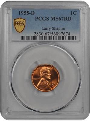 1955-D Lincoln PCGS RD 67 - Image 1 of 4