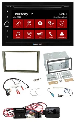 Blaupunkt 2DIN Lenkrad Bluetooth USB TMC DAB Navigation für Opel Corsa D satin-s - Bild 1 von 4
