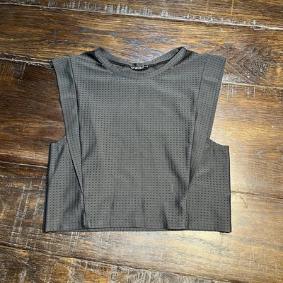 MICHI Perforated Crop Workout Exercise Dance Mesh Top Black Size XS - Image 1 of 4