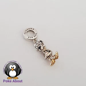 Genuine Pandora DISNEY Minnie Mouse Silver & Gold 100th Anniversary Dangle Charm - Picture 1 of 7