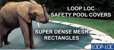 Cubiertas de piscina de seguridad de malla súper densa Loop Loc II - rectángulos, verdes Foto 1 de 4